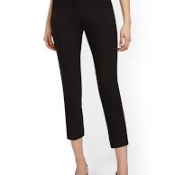 New York & Company Pinstripe Pull-On Ankle Pants – Black & White, Size S - Picture 1 of 6